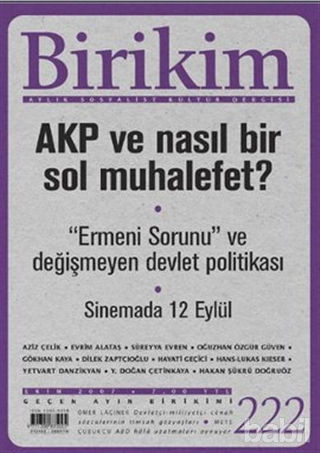 Picture of Birikim Aylık Sosyalist Kültür Dergisi Sayı: 222