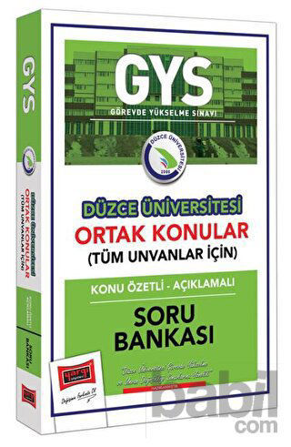 Picture of Yargı Yayınları GYS Düzce Üniversitesi Ortak Konular Konu Özetli - Açıklamalı Soru Bankası